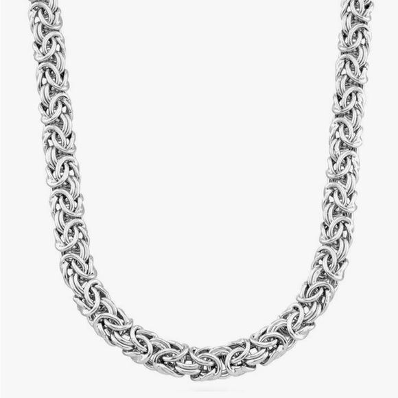 Italian 925 Sterling Silver Stunning Byzantine Chunky Necklace Handmade in Italy - Picture 8 of 11